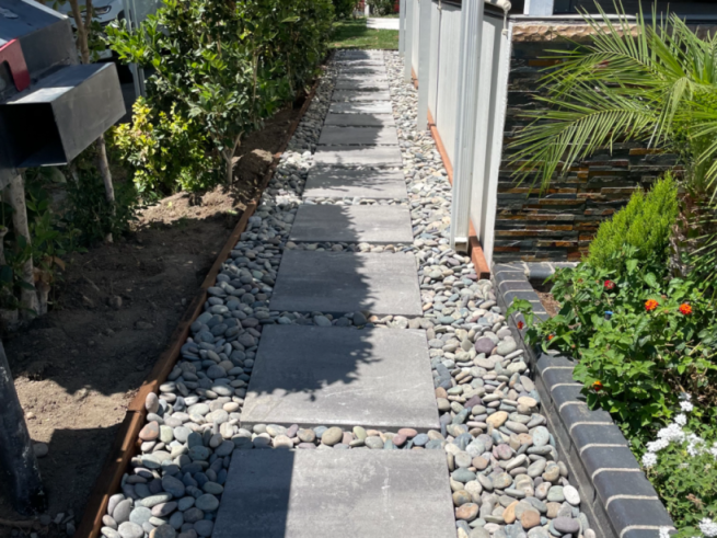 Walk & Pavers from the street